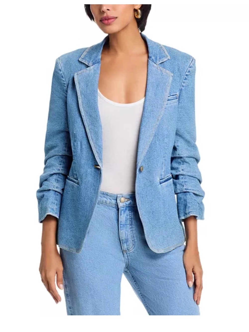 Rare Pinko Light Blue Denim Blazer small - Picture 2 of 10